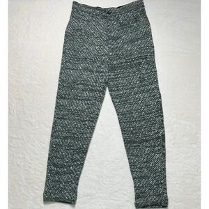 Free People Pants Cozy Knit Womens Size S‎ Green White Textured Casual High Rise